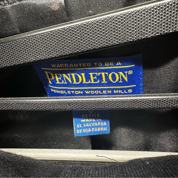 Vintage Pendleton 100’/, Wool Plaid Blazer Jacket 6 Petite Red Tan Black Tartan - Picture 4 of 12